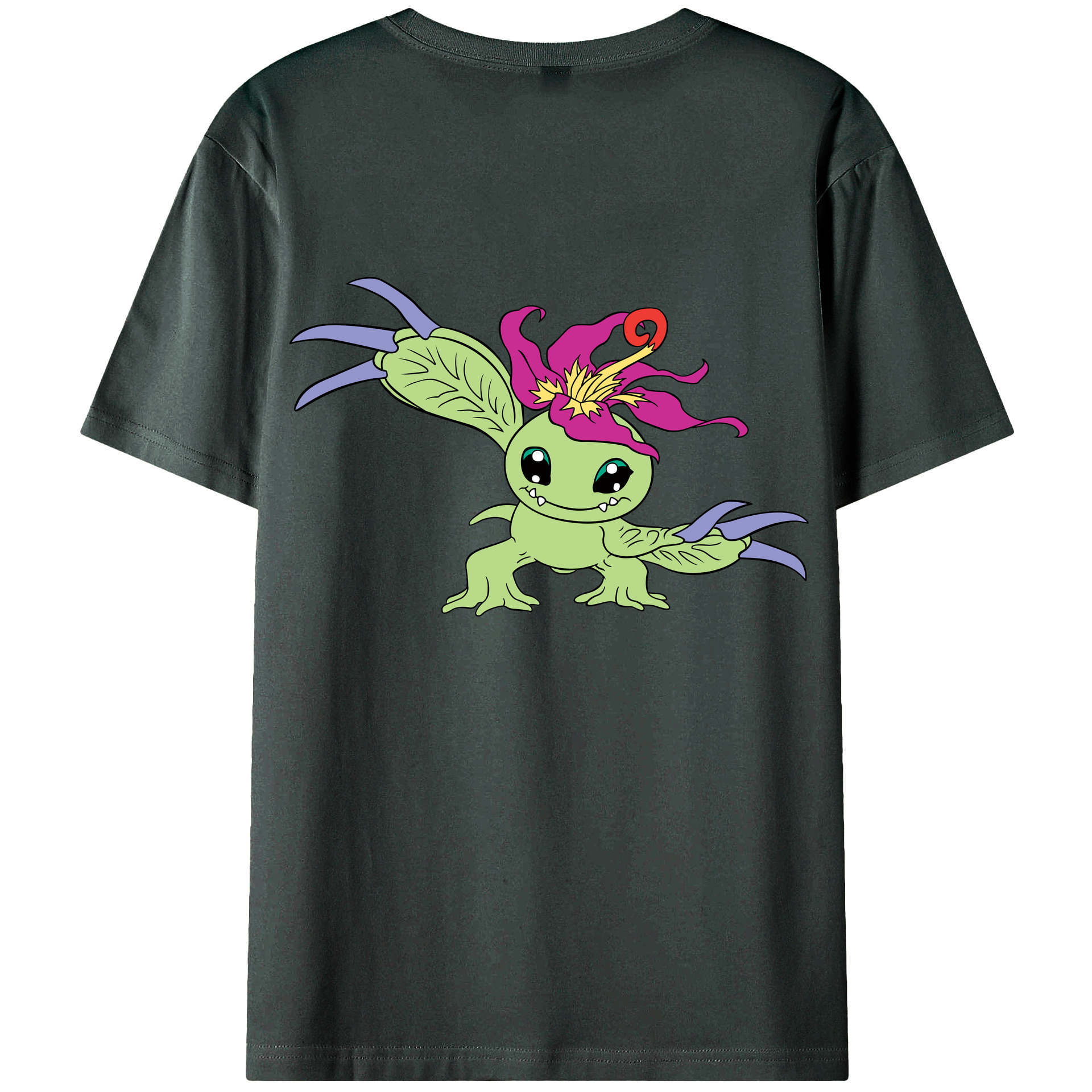 （画像用） Digimon デジタルモンスター/デジモン 綿100％ メンズ半袖Tシャツ（バックプリント） 通気性